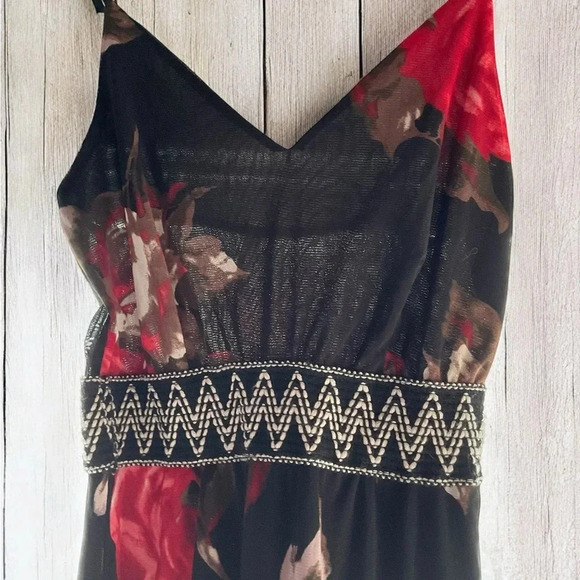 other Dresses & Skirts - Elegant Glare Black and Red Floral Dress - Size Small (B12)